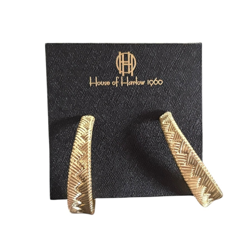 House Of Harlow 1960 Textured Hoop Earrings